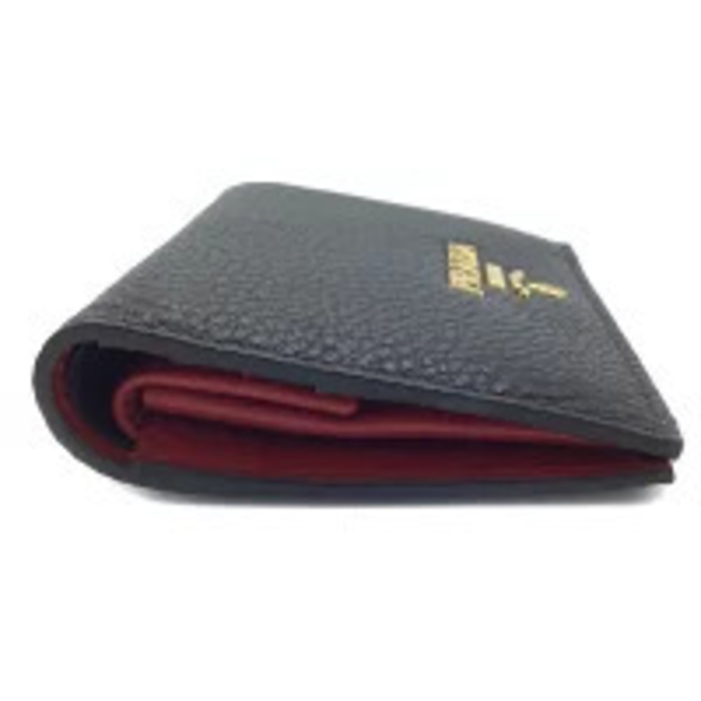 PRADA Bi fold Wallet Black Red - Picture 4 of 9